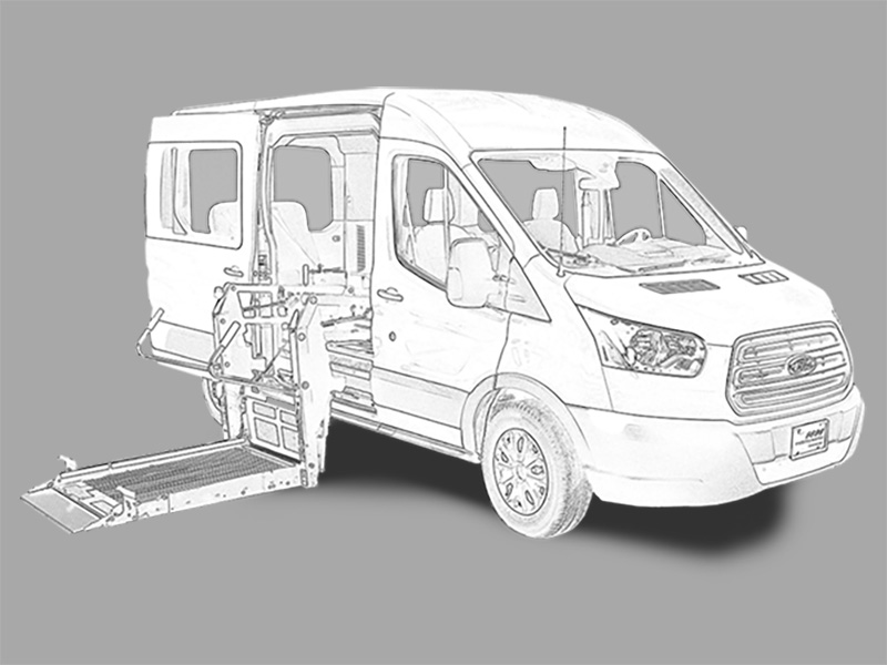 White Ford Transit with Side Entry Automatic Fold Out ramp