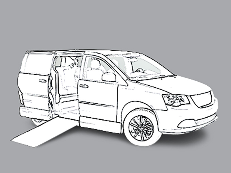 Black Chrysler Pacifica with Side Entry Automatic Fold Out ramp