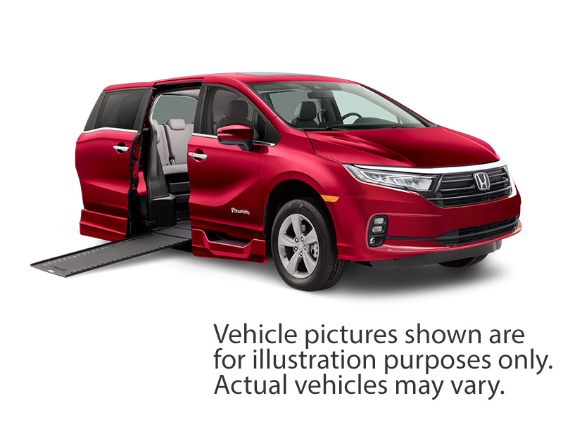 Blue Honda Odyssey with Side Entry Automatic In Floor ramp