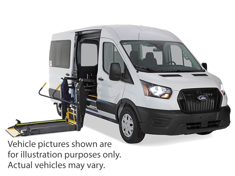 White Ford T350 with Side Entry Automatic Fold Out ramp